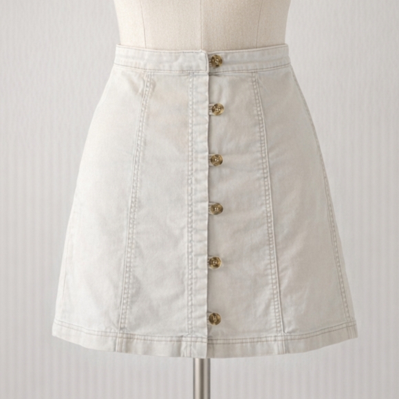 Listicle Dresses & Skirts - LISTICLE Light Blue Cotton Denim A-line Mini Skirt